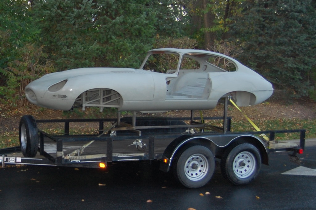 Here is another example of a complete E-Type body shell and bonnet restored by Monocoque Metalworks. The cars we are offering here will all have NEW monocoque body shells with our integrated "hidden subframe", NEW engine frame rails, and expertly restored original E-Type bonnets, doors, and rear boot lids (OTS roadster) or hatch (FHC coupe).